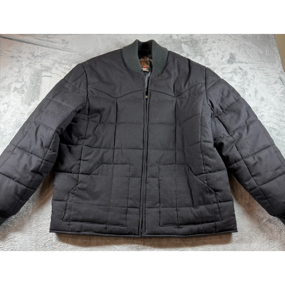 Roper Wear The West Black Quilted Western Jacket Mens L Insulated Coat